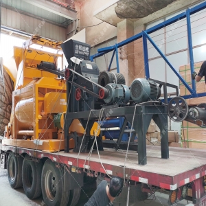 小型雙級粉碎機(jī)生產(chǎn)線發(fā)貨圖片_發(fā)往山東煙臺_粉碎青石